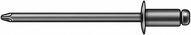 Alt view image 2 of 3 - STANLEY ENGINEERED FASTENING AD62BSLF200 Blind Rivet, Flanged Head, 3/16 in