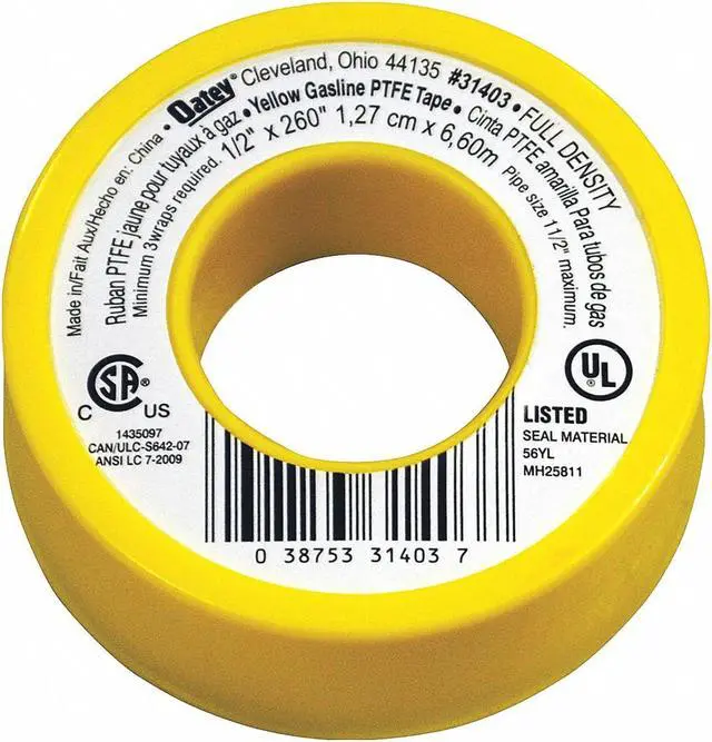 Alt view image 2 of 6 - OATEY 31403 Pipe Thread Sealant Tape,1/2in W,260in L