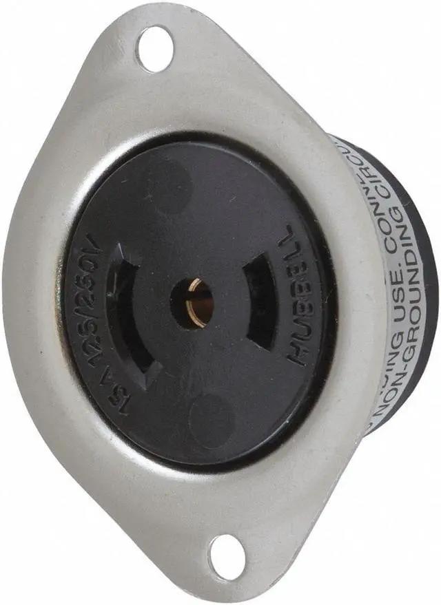 Main image of HUBBELL WIRING DEVICE-KELLEMS HBL7487 Midget Flanged Locking Receptacle, ML-3R,