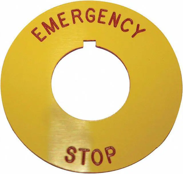 Alt view image 2 of 2 - EATON 10250TRP79 Cutler-Hammer Legend Plate,Emergency Stop,Red/Yellow