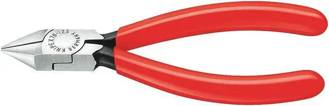 Alt view image 4 of 6 - Knipex 76-81-125 5" Diagonal Cutters for electromechanics w/ Tapered Head and Small Bevel - Plastic Grip