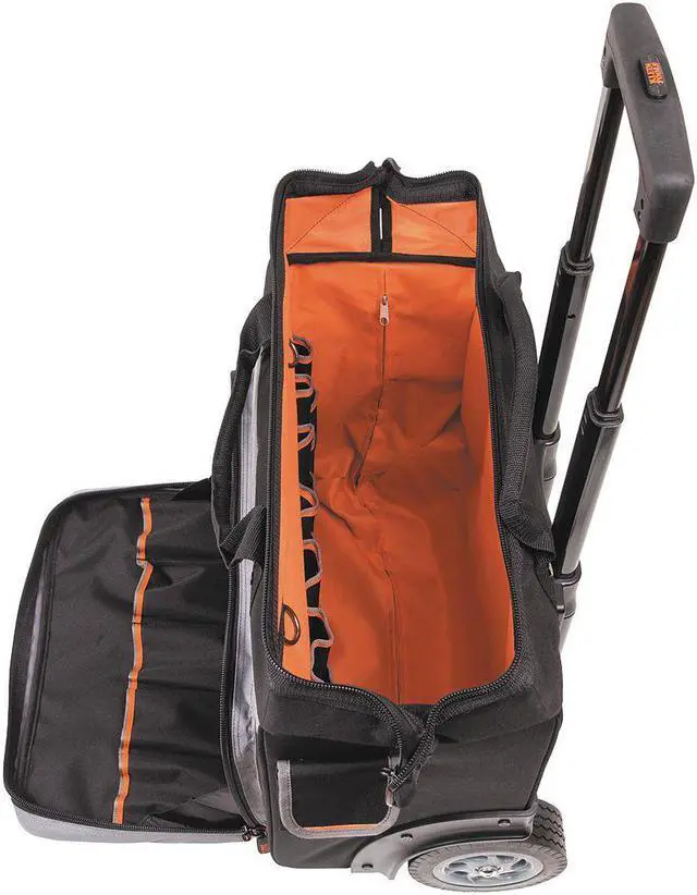 Alt view image 2 of 16 - Klein Tools - 55452RTB - Klein Tools Tradesman Pro Carrying Case (Roller) for Tools - Metal Frame, 600D Ballistic Weave - Handle - 14 Height x 19 Width x 12.5 Depth