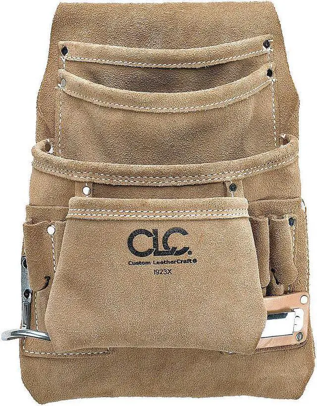 Main image of Clc Tan Nail and Tool Pouch, Suede Leather, Fits Belts Up To (In.): 2-3/4 I923X