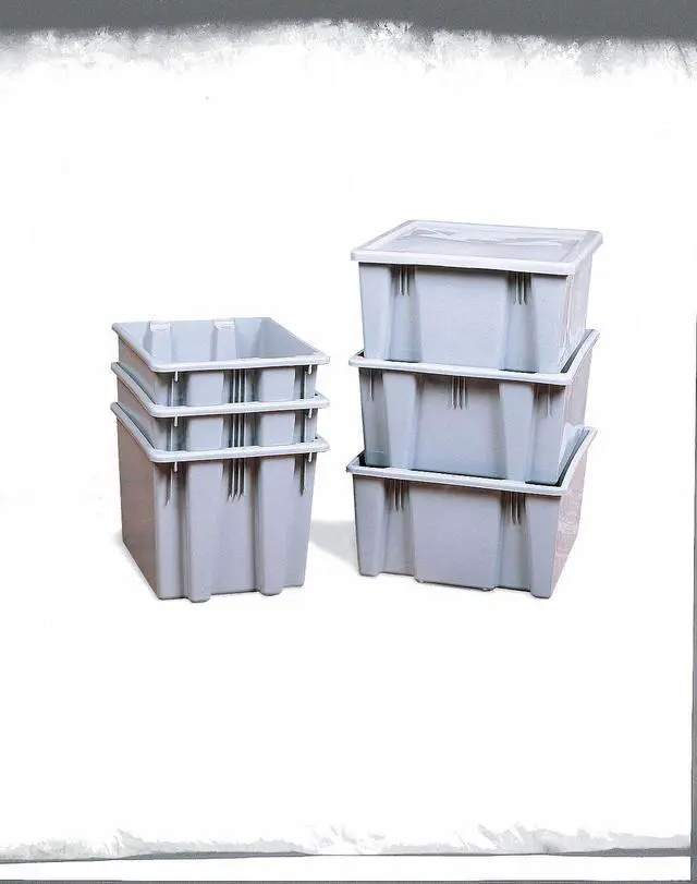 Alt view image 2 of 3 - RUBBERMAID COMMERCIAL FG173100GRAY Hang & Stack Storage Bin, Plastic, Gray, 10