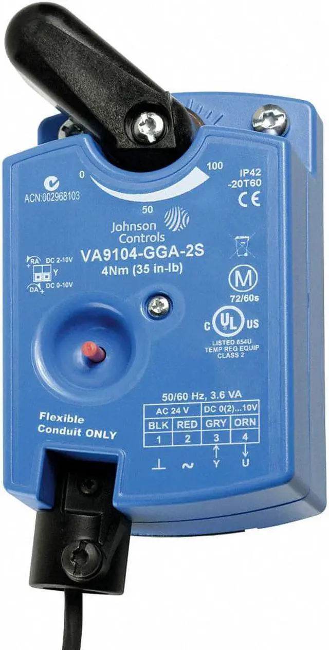 Main image of JOHNSON CONTROLS VA9104-IGA-2S Elec Act,35 in.-lb.,Floating,24VAC