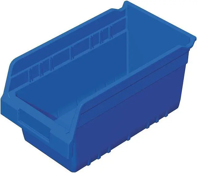 Alt view image 2 of 5 - AKRO-MILS 30090BLUE Shelf Storage Bin, Plastic, Blue, 6 in H, 6 5/8 in W, 11