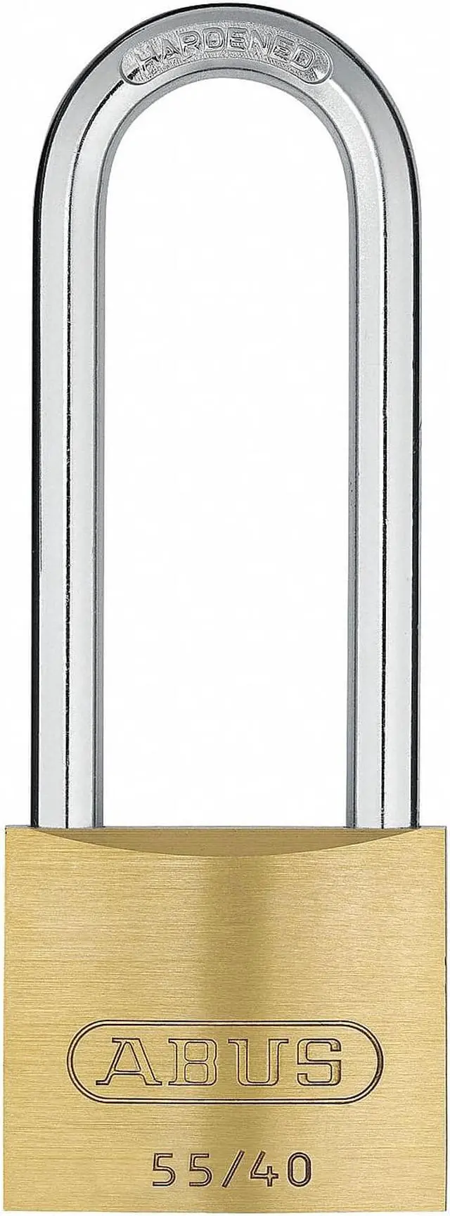 Main image of Different-Keyed Padlock, Extended Shackle Type, 2-1/2" Shackle Height, Brass