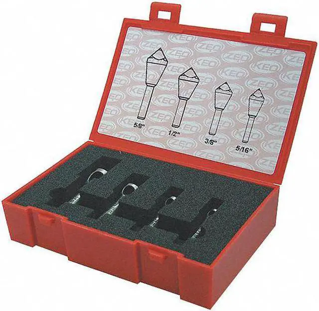 Main image of KEO 919-000-233 ZErO Flute Set 90 deg 5/16" - 5/8" 4 pcs CO