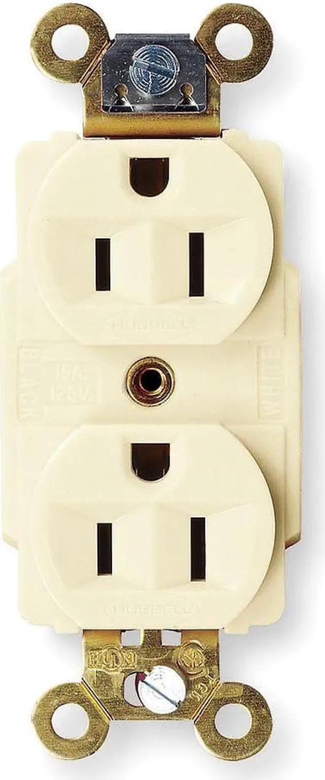 Main image of HUBBELL WIRING DEVICE-KELLEMS HBL5262I Straight Blade Receptacle, 5-15R, 15 A,
