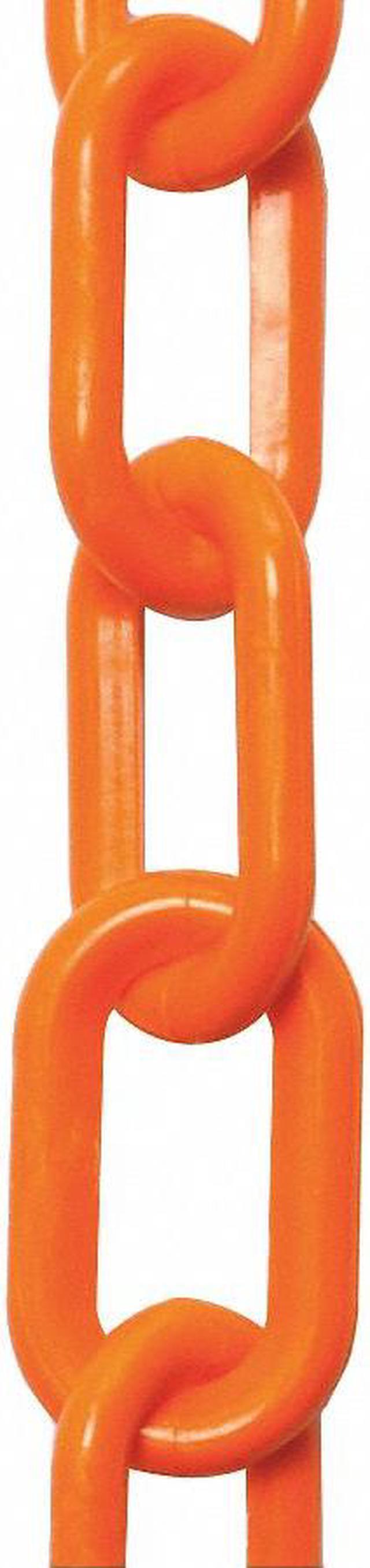 Main image of MR. CHAIN 50012-100 2" (#8, 51 mm.) x 100 ft. Safety Orange Plastic Chain