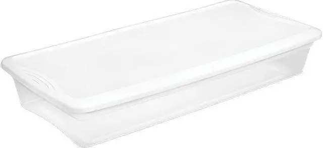Alt view image 2 of 8 - Sterilite Storage Tote Clear/White  Polypropylene Includes Lid 19608006