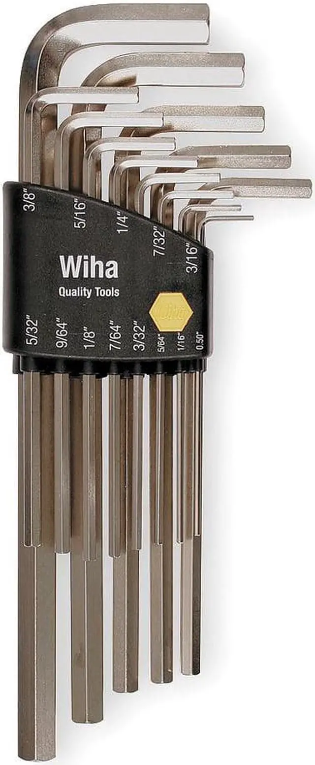 Alt view image 3 of 3 - Hex Key Set, 0.050 - 3/8 In., L-Shaped, Lng