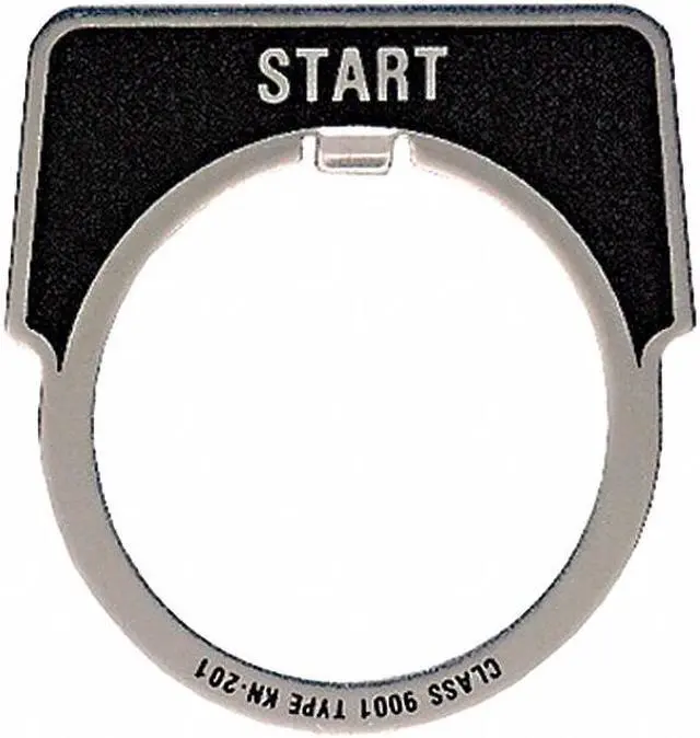 Alt view image 3 of 3 - SCHNEIDER ELECTRIC 9001KN201 Legend Plate,Start,White/Black