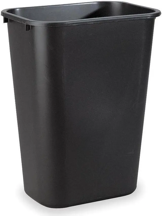 Main image of RUBBERMAID FG295700BLA 10 gal. LLDPE Rectangular Trash Can, Black