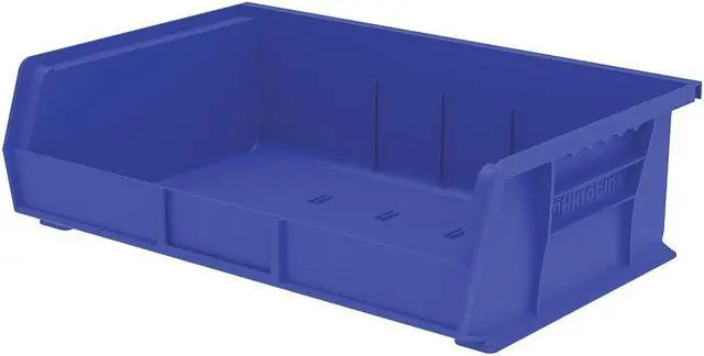 Alt view image 2 of 3 - AKRO-MILS 30255BLUE Hang & Stack Storage Bin, Plastic, Blue, 5 in H, 16 1/2 in