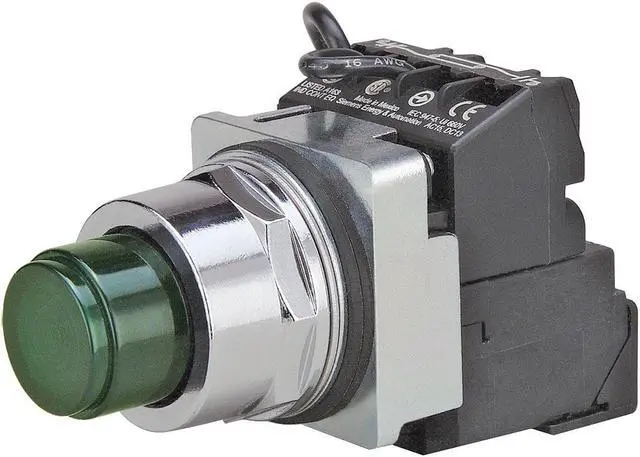 Alt view image 3 of 4 - Pushbutton, Incand, 120VAC, Extend, 30mm, GR