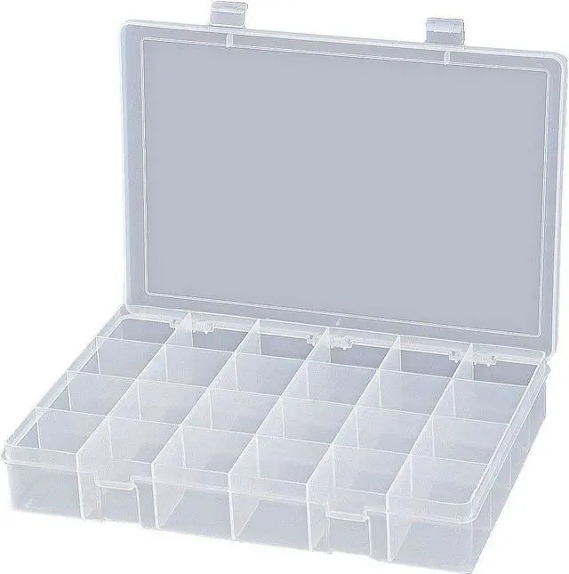 Alt view image 2 of 6 - DURHAM MFG LP24-CLEAR Compartment Box with 24 compartments, Plastic, 2-5/16" H