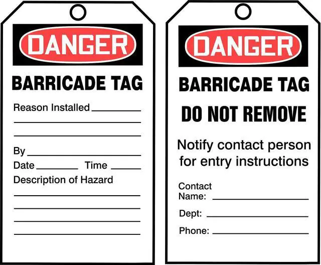 Alt view image 2 of 2 - ZORO SELECT 43Z239 Danger Tag By The Roll, Lockout Tagout, Cardstock, 6 1/4 in