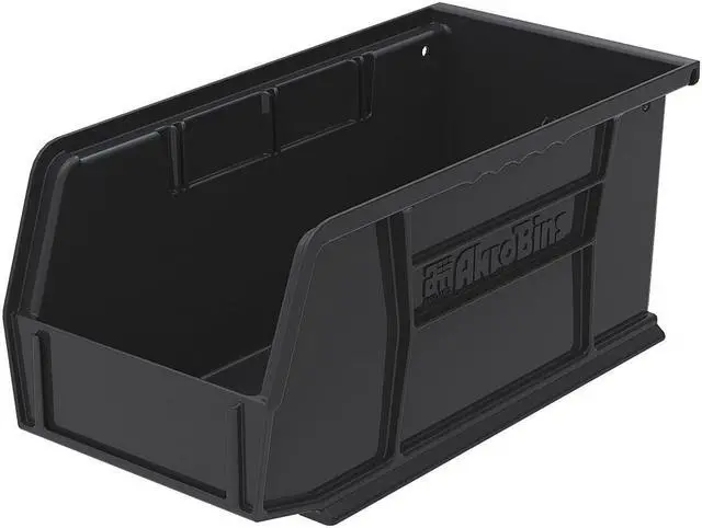 Main image of AKRO-MILS 30230BLACK Hang & Stack Storage Bin, Plastic, Black, 5 in H, 5 1/2 in