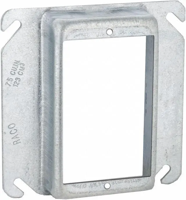 Main image of RACO 774 Mud Ring, 1 Gang, Galvanized Zinc, Square Box Type