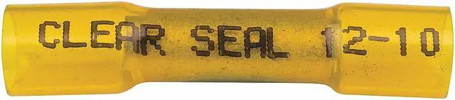 Main image of VELVAC 37430-V50 Butt Splice Wire Connector, 10 AWG Max, Yellow, Nylon