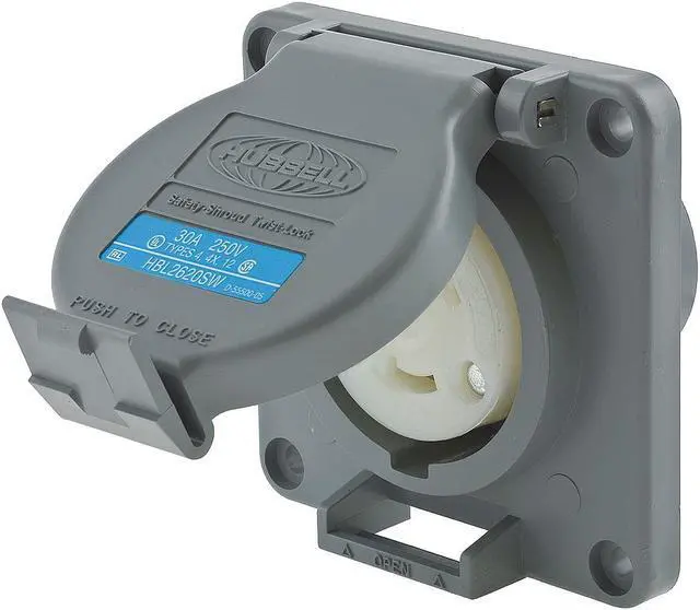 Alt view image 2 of 7 - HUBBELL WIRING DEVICE-KELLEMS HBL2620SW 30A Watertight Twist-Lock Receptacle 2P