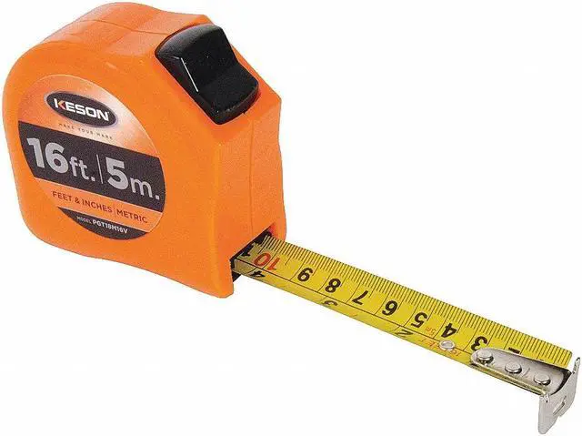 Alt view image 2 of 5 - Keson Tape Measure,1 In x 16 ft/5m,Orange  PGT18M16V