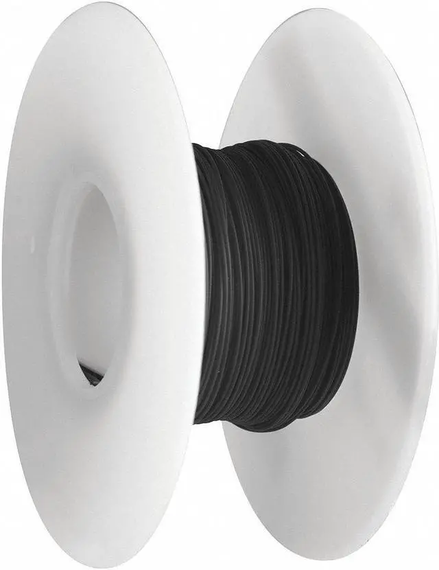 Main image of OK INDUSTRIES R28BLK-0100 Spooled Wrapping Wire, 28 AWG, Black, Kynar(R), 100 ft