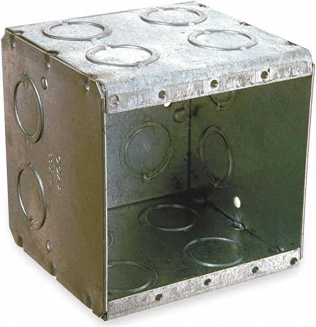 Main image of RACO 696 Electrical Box, 45 cu in, Masonry Box Type, 2 Gangs, Galvanized Zinc,