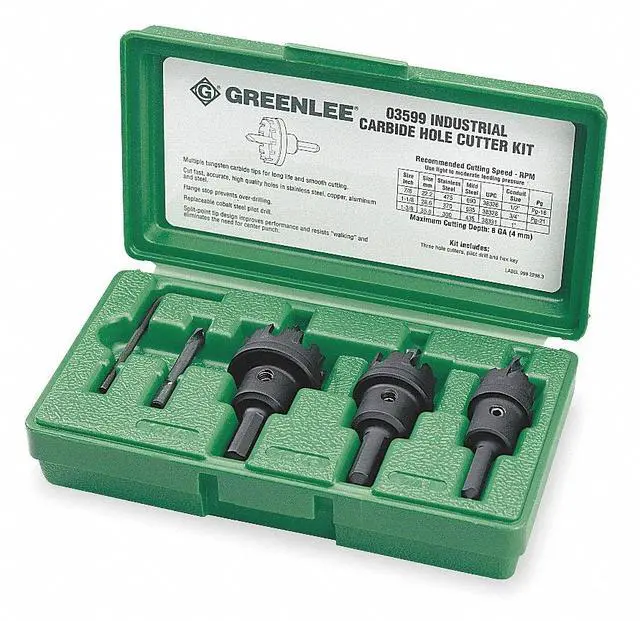 Alt view image 4 of 9 - Greenlee 635 5-Piece Carbide Tipped Hole Cutter Kit