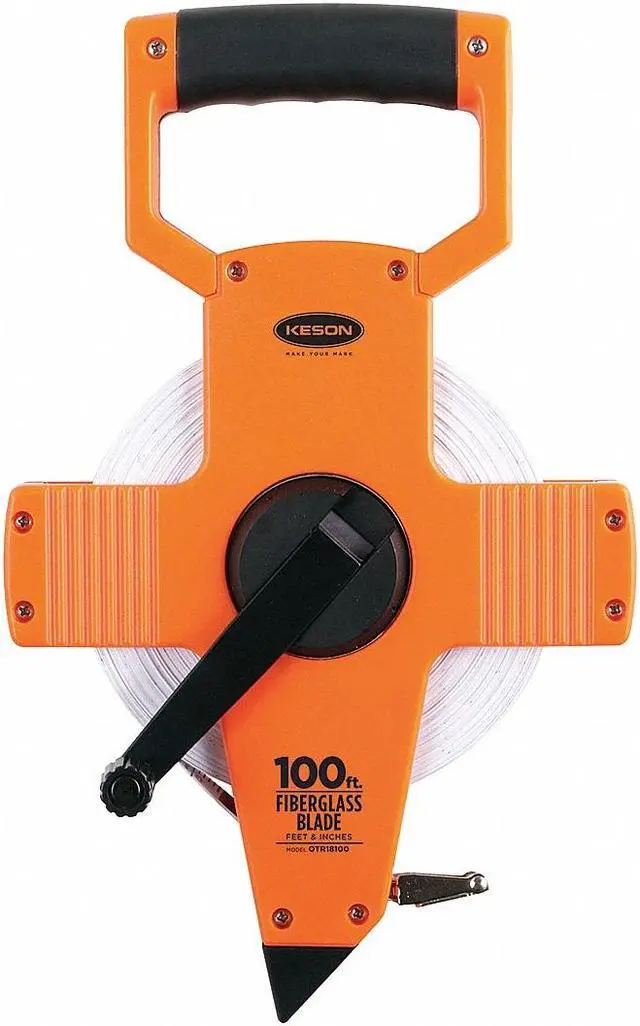 Alt view image 3 of 11 - Keson Long Tape Measure,1/2 Inx100 ft,Pumpkin  OTR-18-100