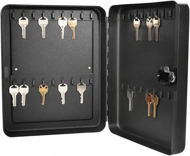Alt view image 11 of 20 - Barska Key Cabinet, Wall Mount, 36 Keys Matte Steel AX11820