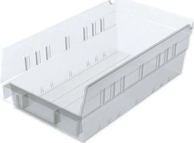 Alt view image 2 of 5 - AKRO-MILS 30130SCLAR Shelf Storage Bin, Plastic, Clear, 4 in H, 6 5/8 in W, 11