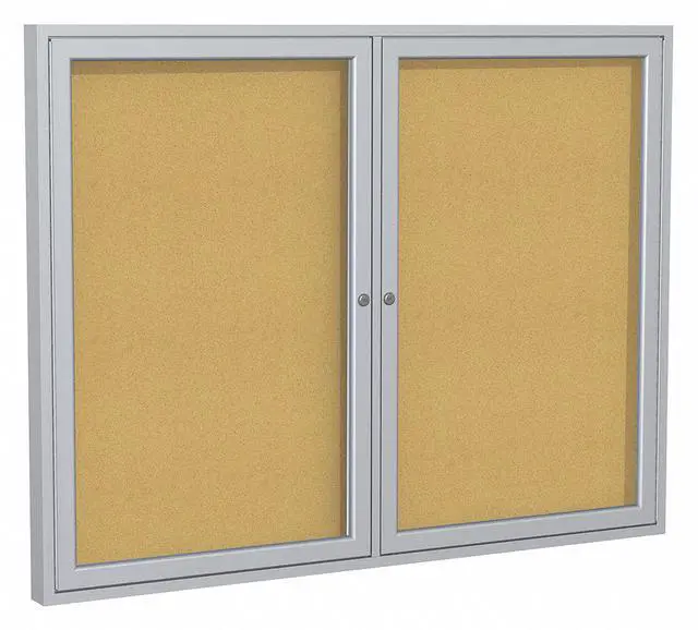 Alt view image 2 of 11 - GHENT PA23648K Enclosed Cork Bulletin Board 36x48", 2 Door