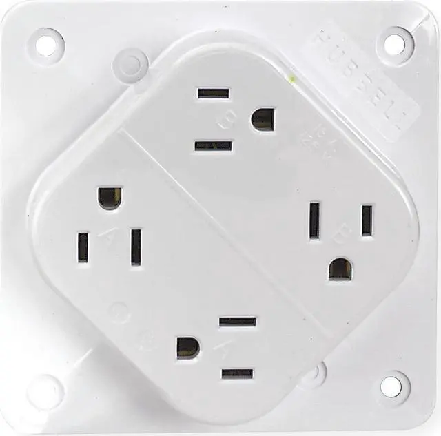 Main image of HUBBELL WIRING DEVICE-KELLEMS HBL415W Straight Blade Receptacle, 5-15R, 15 A,