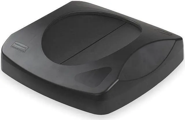 Alt view image 2 of 9 - RUBBERMAID FG268988BLA Trash Can Top,Drop Top,Swing Closure,B