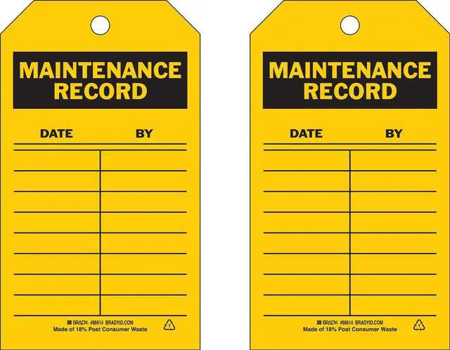 Alt view image 2 of 2 - BRADY 4ZH13 Mal Nt Rcd Tag,7 x 4 In,Bk/Yel,Met,PK10