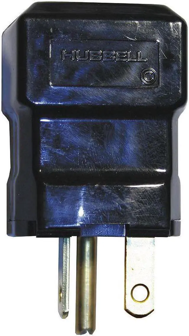 Main image of HUBBELL WIRING DEVICE-KELLEMS HBL5364VBK 3 Wire Commercial Straight Blade Plug