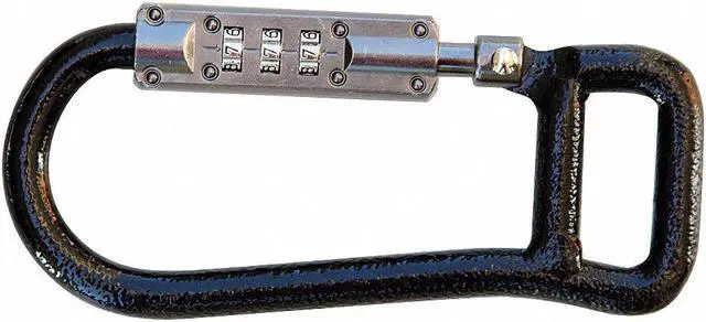 Main image of LOCKSTRAPS 801 Locking Carabiner Clip, Combination Lock, Steel, Black