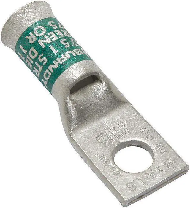 Alt view image 2 of 2 - BURNDY YA1CLB One-Hole Compression Lug, 1 AWG Max, 5/16 in Stud, Short Barrel,