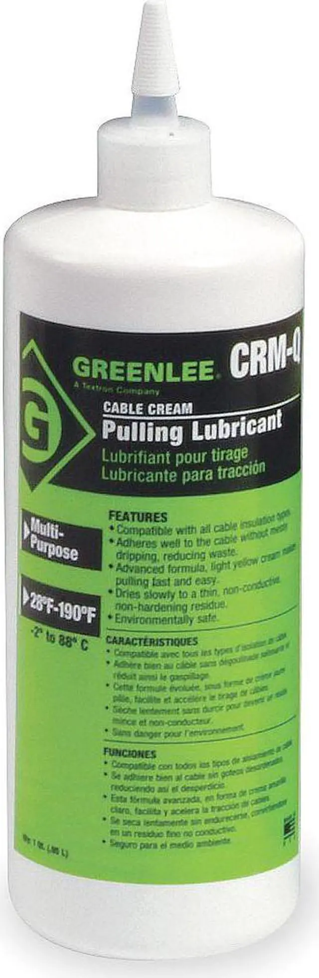 Alt view image 3 of 5 - GREENLEE CRM-Q Pulling Lubricant,Cream,1 Qt