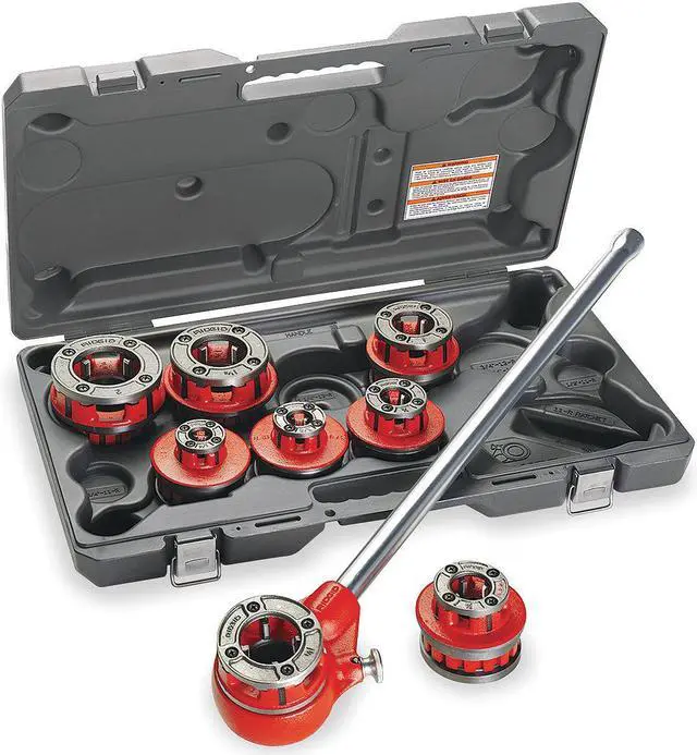 Alt view image 2 of 6 - RIDGID 36475 1/2" to 2" Manual Ratchet NPT Pipe Threader Kit, 6 Die Heads,