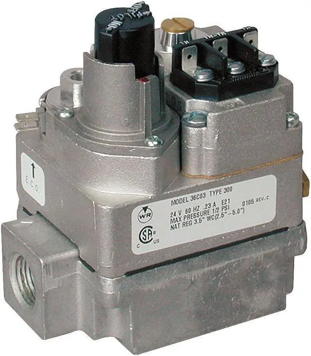 Alt view image 2 of 2 - WHITE-RODGERS 36C03-300 Gas Valve, NG/LP, Standing Pilot, 24VAC, 2.5 to 5.0 in