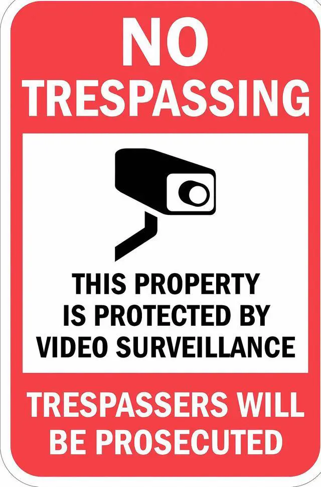 Alt view image 2 of 2 - LYLE T1-1074-EG_12x18 No Trespassing, This Property Protected by Video, 18 in x