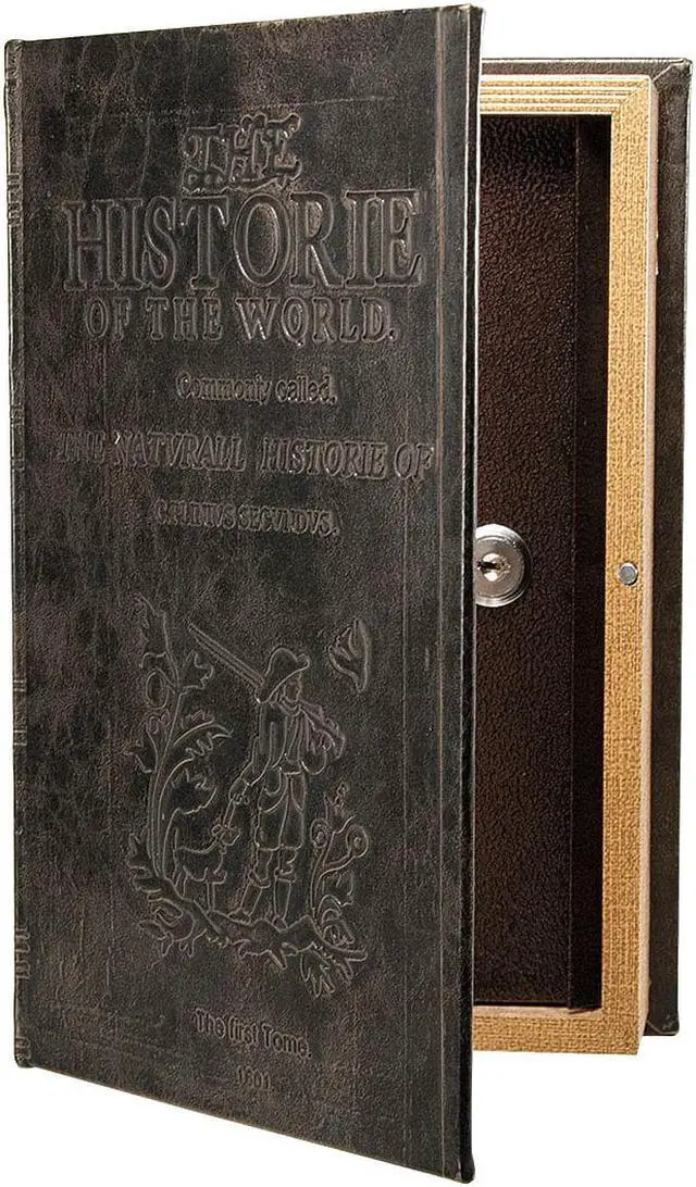 Alt view image 2 of 14 - Barska Antique Book Lock Box with Key Lock Antique Book Lock Box with Key Lock