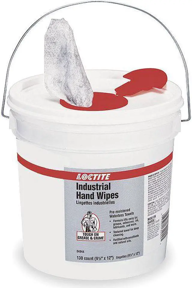 Alt view image 2 of 2 - LOCTITE 337638 Hand Wipes,130 Wipes Per Bucket, 9.5 in x 12 in,White