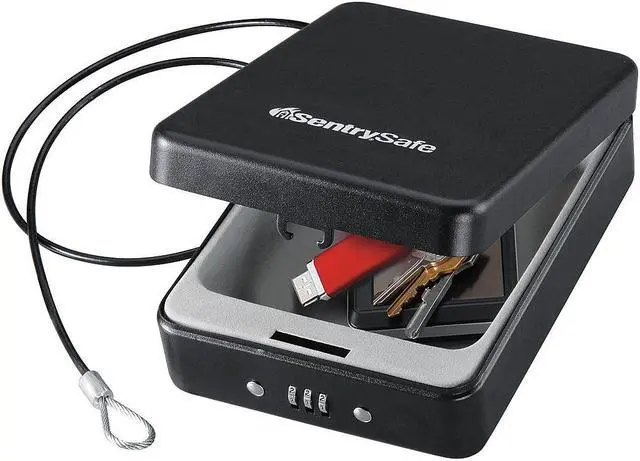 Alt view image 4 of 20 - P005C Portable Combination-Lock Security Safe 0.05 cu ft 5.9 x 8 x 2.6 Black