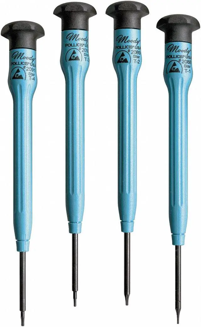 Alt view image 2 of 2 - MOODY TOOL 58-0339 ESD Screwdriver Set,Star,4 Pc