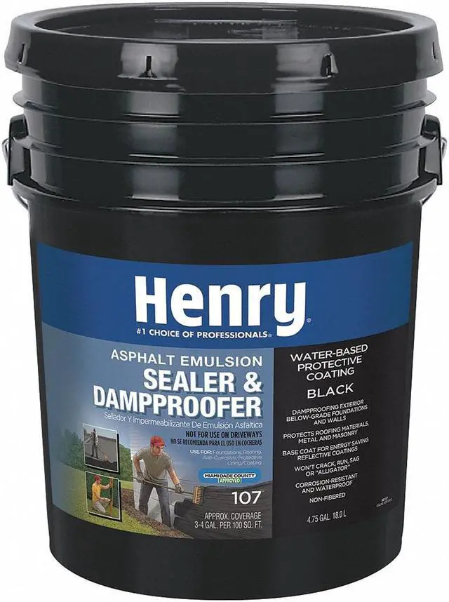 Alt view image 2 of 4 - HENRY HE107571 Sealer & Dampproofer, 4.75 gal, Black