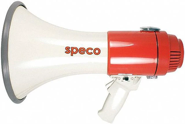 Alt view image 4 of 9 - Speco Er370 Deluxe Megaphone W/Siren - Red/Grey - 16W